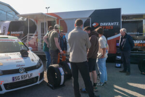 Ray Collier talking to Supercharged attendees about Davanti tyres
